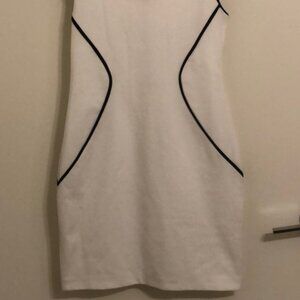 White dress with black pattern